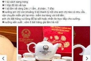 Phạt chủ doanh nghiệp kinh doanh ấm chén Bát Tràng in tên Thủ tướng