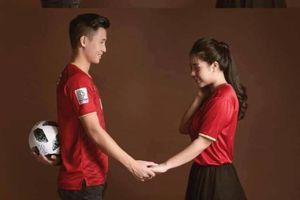 Khoe ảnh cưới concept bóng đá, Bùi Tiến Dũng nói lời ngọt ngào với Khánh Linh