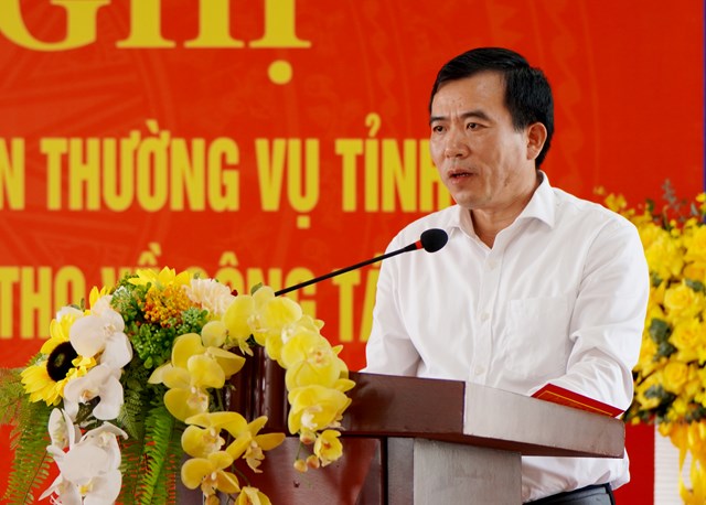 Tân Giám đốc Sở TT&TT Nguyễn Minh Tường phát biểu nhận nhiệm vụ.