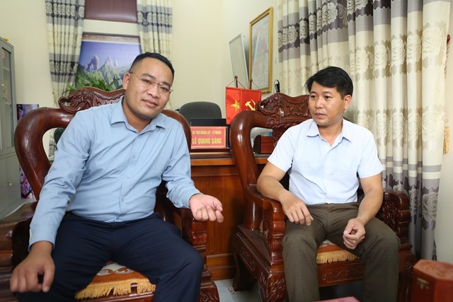Đồng chí Lê Quang Sáng, Bí thư Đảng ủy xã Sơn Thủy 