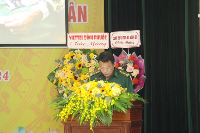 Đại tá Hoàng Văn Thành - Bí thư Đảng ủy, Chính ủy Bộ Chỉ huy BĐBP tỉnh thông qua báo cáo thực hiện Ngày biên phòng toàn dân giai đoạn 2019 - 2024