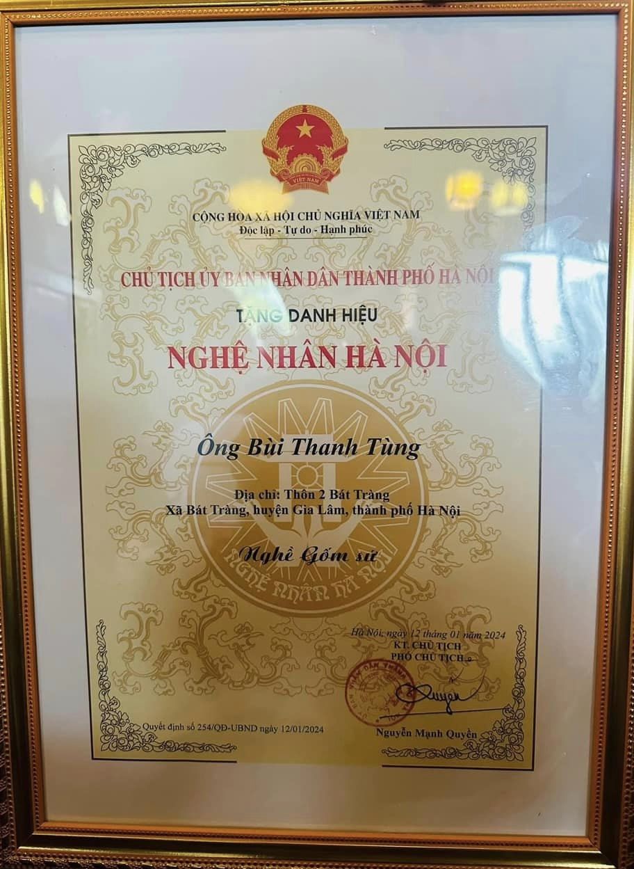 Nghệ nhân Bùi Thanh Tùng được phong tặng danh hiệu Nghệ nhân Hà Nội - Ảnh 3