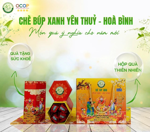 Sản phẩm Set quà Tết trà ấm đặc biệt “Chè búp xanh Yên Thủy - Hòa Bình” Món quà ý nghĩa cho năm mới.