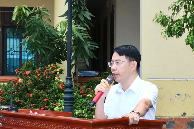 Đồng chí Bùi Văn Biên – ĐUV, Phó Chủ tịch UBND phường Thủy Nguyên phát biểu chỉ đạo tại Lễ ra quân.