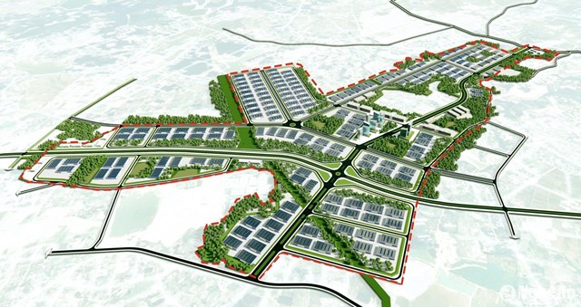 Phối cảnh phân khu chế biến gỗ và lâm sản ngoài gỗ với diện tích 530 hec ta