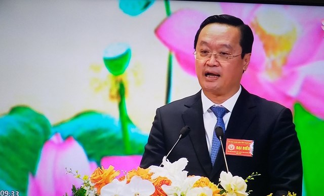 B&iacute; thư Tỉnh ủy Nghệ An Nguyễn Đức Trung ph&aacute;t biểu