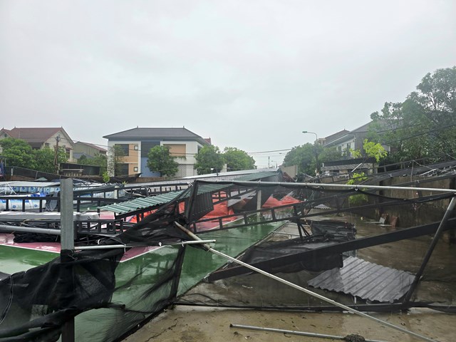 Nhiều sân pickleball bị đổ sập.