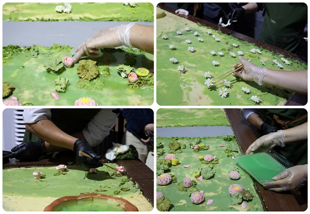 Nhờ đ&ocirc;i tay t&agrave;i hoa của c&aacute;c đầu bếp m&agrave; từng chi tiết của m&ocirc; h&igrave;nh được chăm ch&uacute;t cẩn thận v&agrave; kh&eacute;o l&eacute;o trang tr&iacute; l&ecirc;n m&ocirc; h&igrave;nh (Ảnh: VietKings)