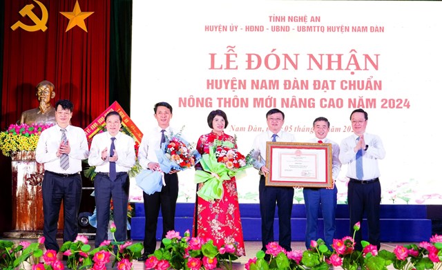 Huyện Nam Đàn cũ đạt chuẩn NTM nâng cao năm 2024