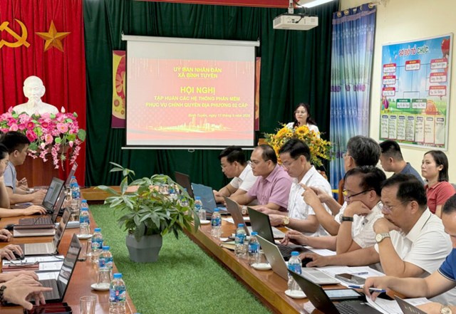 UBND xã Bình Tuyền tổ chức hội nghị tập huấn sử dụng các phần mềm phục vụ chính quyền địa phương 2 cấp