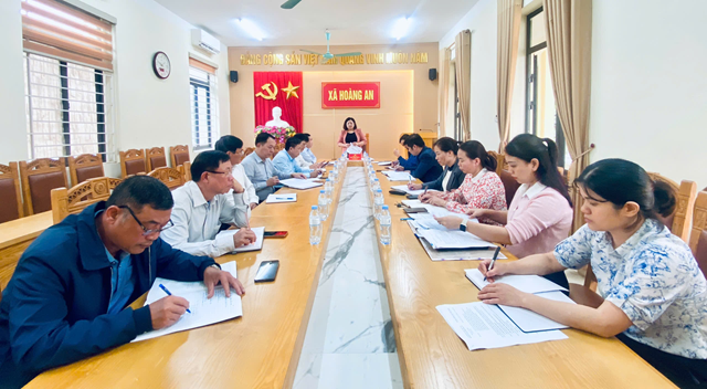 Thường trực Đảng ủy x&atilde; Ho&agrave;ng An họp triển khai c&ocirc;ng t&aacute;c chuẩn bị bầu cử Quốc hội kh&oacute;a XVI v&agrave; HĐND c&aacute;c cấp nhiệm kỳ 2026 - 2031