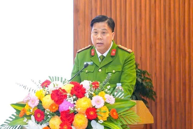 Đại t&aacute;, Tiến sĩ B&ugrave;i Trung Th&agrave;nh &ndash; Ủy vi&ecirc;n Ban Thường vụ Đảng ủy, Ph&oacute; Gi&aacute;m đốc, Thủ trưởng Cơ quan Cảnh s&aacute;t điều tra C&ocirc;ng an th&agrave;nh phố Hải Ph&ograve;ng ph&aacute;t biểu chỉ đạo tại hội nghị triển khai nhiệm vụ bảo đảm an ninh trật tự tr&ecirc;n địa b&agrave;n th&agrave;nh phố.