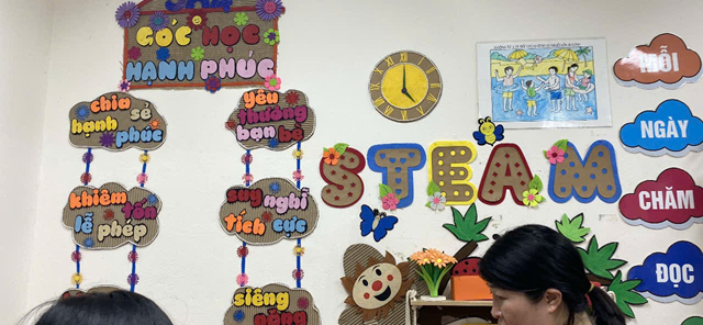 G&oacute;c học hạnh ph&uacute;c lớp 3A4, trường Tiểu học Hương Canh A