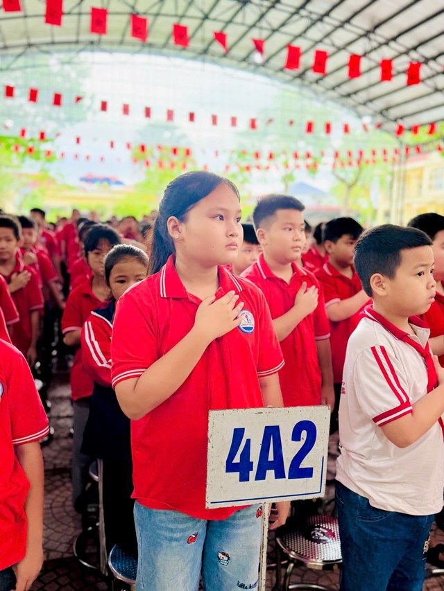 Học sinh Trường Tiểu học Nam Vi&ecirc;m tham gia chương tr&igrave;nh gi&aacute;o dục kỹ năng sống chủ đề về &ldquo;l&ograve;ng biết ơn - niềm tự h&agrave;o d&acirc;n tộc&rdquo;