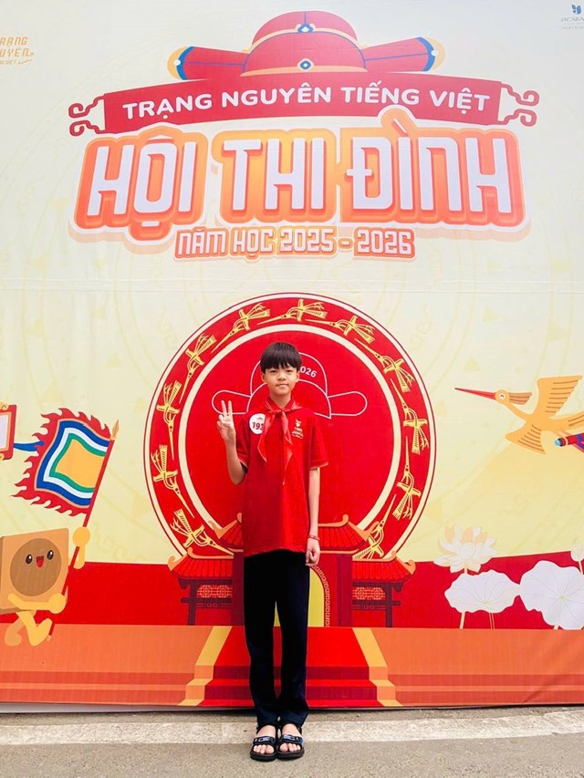 Em Nguyễn Duy Nam học sinh lớp 4A1, Trường Tiểu học Nam Vi&ecirc;m đ&atilde; xuất sắc đạt giải Ba cấp Quốc gia trong kỳ thi Trạng Nguy&ecirc;n Tiếng Việt tr&ecirc;n Internet năm học 2025 - 2026
