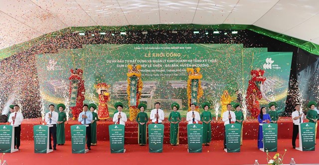 Lễ khởi c&ocirc;ng dự &aacute;n CCN L&ecirc; Thiện &ndash; Đại Bản diễn ra s&aacute;ng 25/5 tại phường An Phong, TP. Hải Ph&ograve;ng