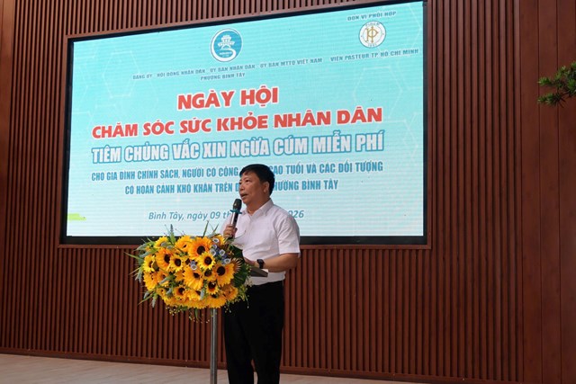 PGS.TS.BSCKII Nguyễn Vũ Trung, Đại biểu Quốc hội khóa XVI, Viện trưởng Viện Pasteur TP Hồ Chí Minh phát biểu tại chương trình