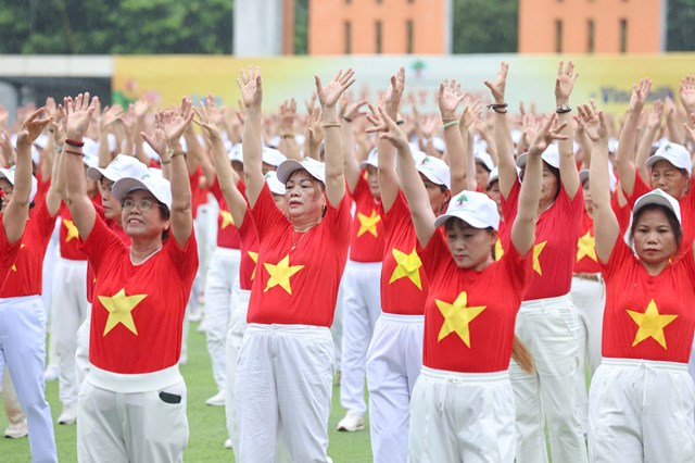 Hơn 2.000 người cao tuổi đồng diễn dân vũ chủ động sống khỏe, rực rỡ tuổi hoàng kim - Ảnh 5